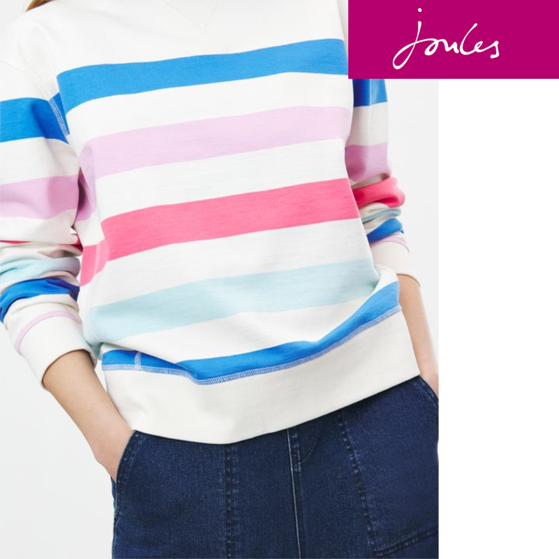 Joules Monique Crew Neck Sweatshirt - Multi Stripe-2